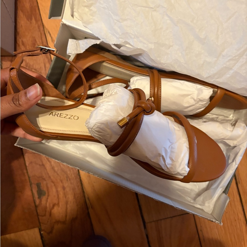 Arezzo Women's Brown Leather Sandals